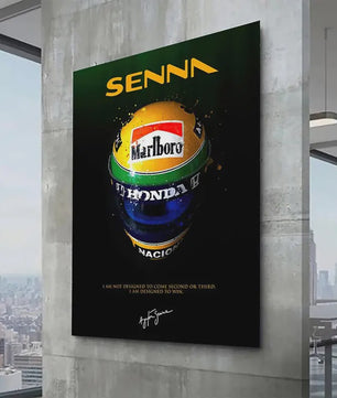 Iconische F1 Racer Helm Poster - Ayrton Senna Formule 1 Muurdecoratie