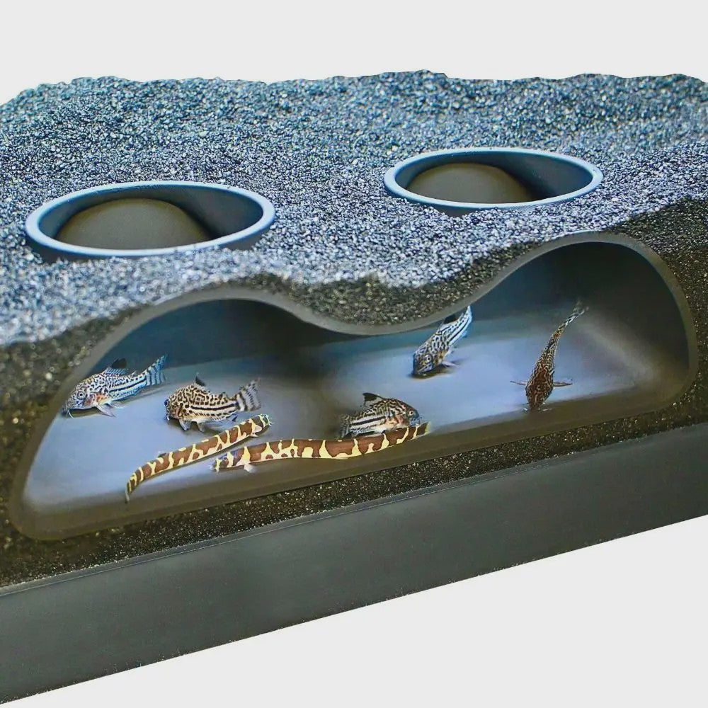 Aquarium Tunnel Cave - Dubbele Ondergrondse Schuilplaats voor Vissen