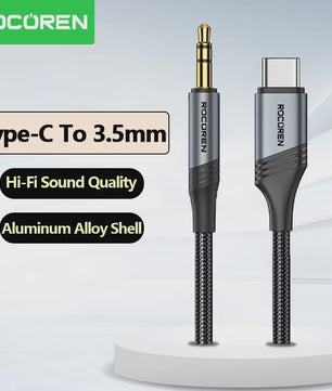 USB-C naar 3.5mm AUX Audiokabel - Hi-Fi Geluid voor Telefoon, Laptop & Auto