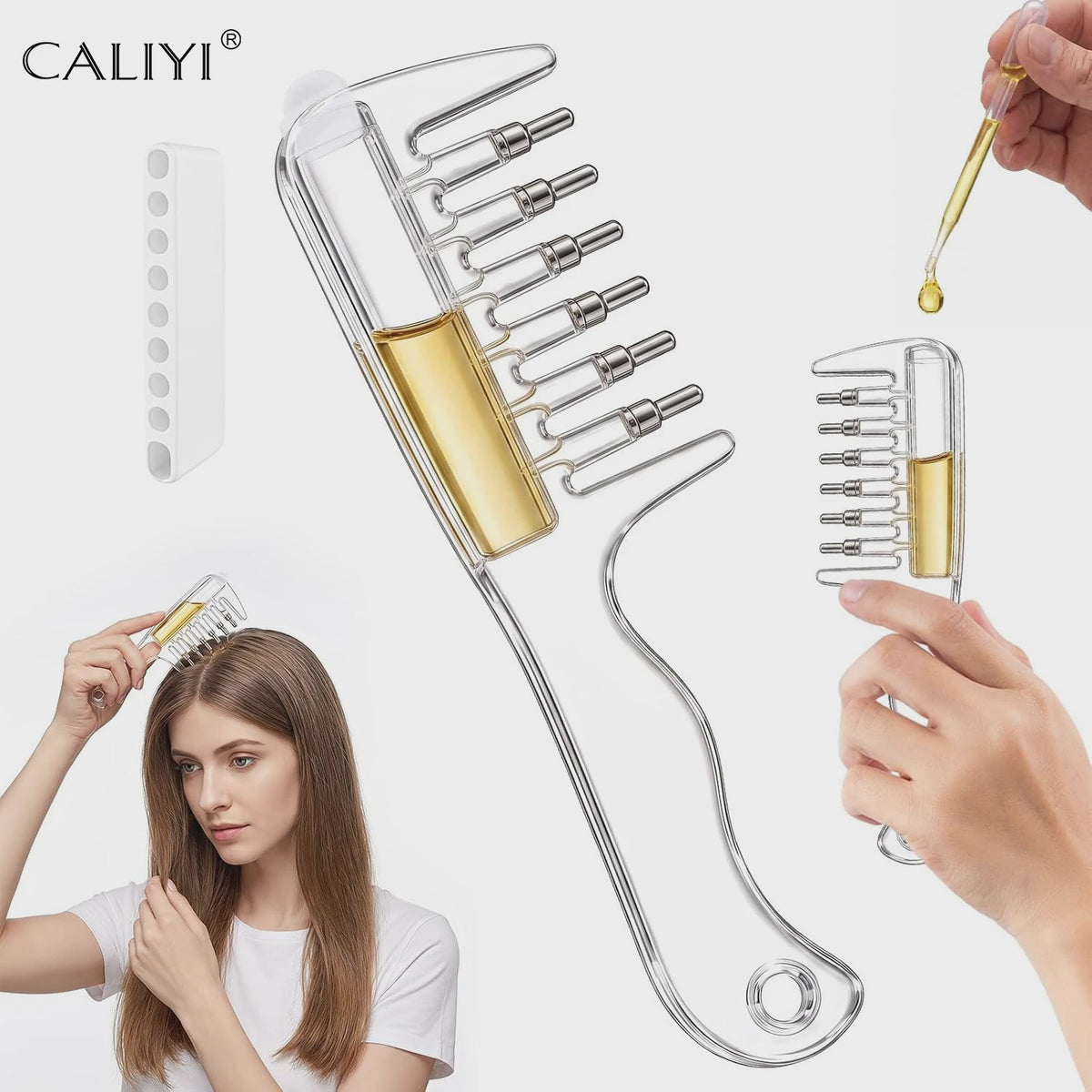 Essentiële Olie Applicator Kam: Stimuleer Haargroei & Hoofdhuidmassage