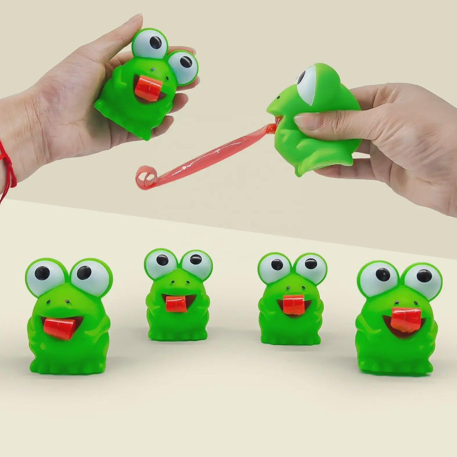 Grappig Fidget Speelgoed: Knijp Kikker of Dino met Uitsteek Tong