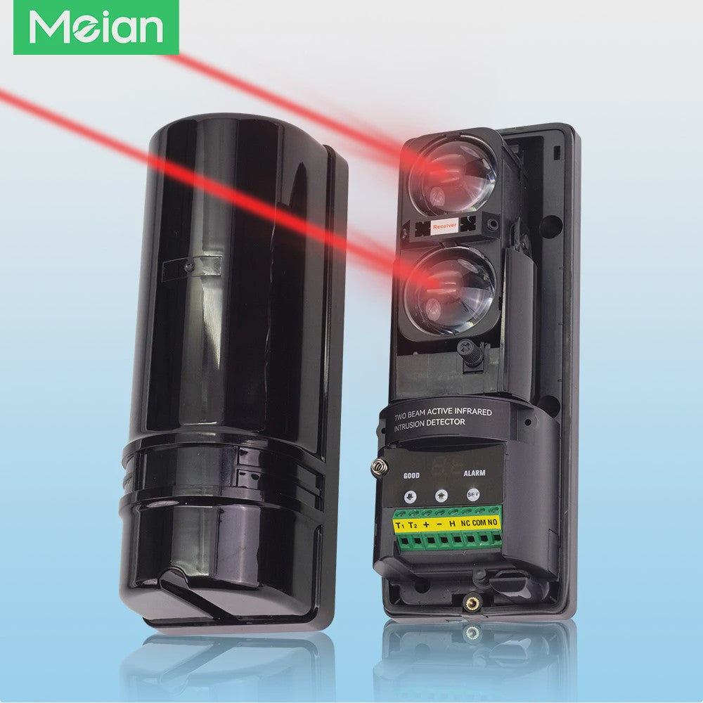 Meian Dubbele Infrarood Straal Detector 100M - Bedraad, 8 Frequentie Conversie, Digitaal Display