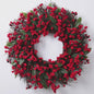 Handgemaakte Kerstkrans met Cipres, Rode Bessen & Denneappels - Voordeur Decoratie