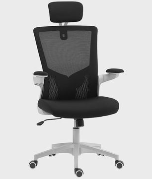 Ergonomische Bureaustoel met Hoofdsteun, Lendensteun en Verstelbare Armleuningen - Zwart