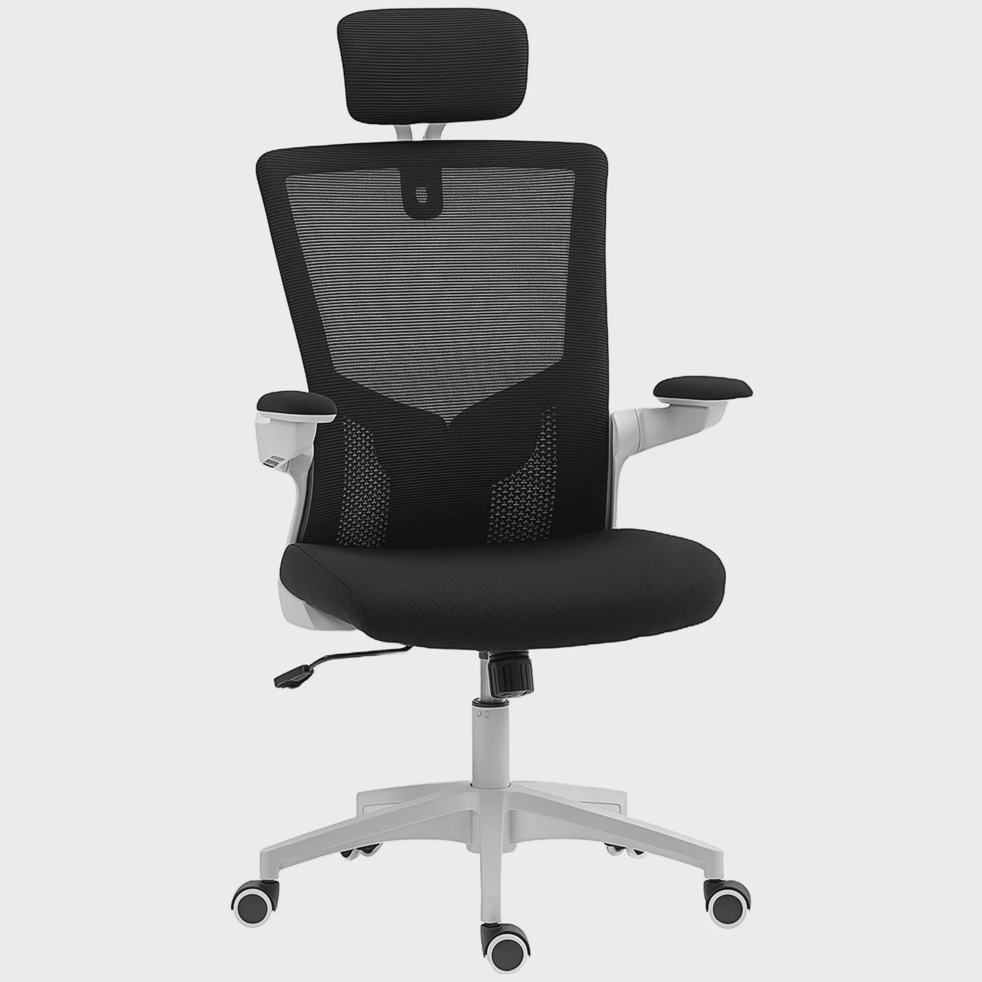 Ergonomische Bureaustoel met Hoofdsteun, Lendensteun en Verstelbare Armleuningen - Zwart