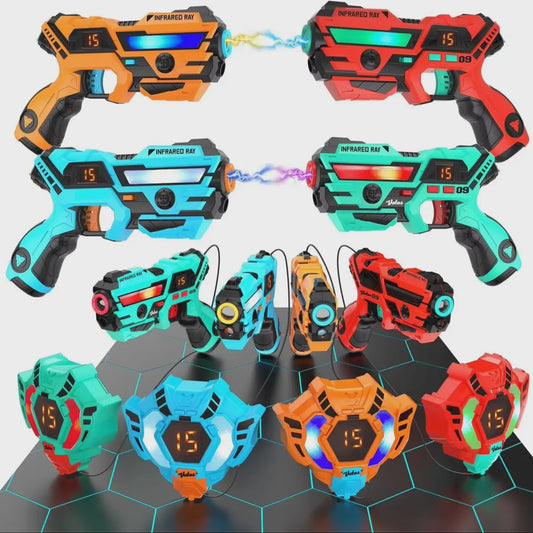 VATOS Laser Tag Pistolen Set voor 2-4 Spelers - Real-time Sync Schietspel Indoor/Outdoor Cadeau voor Kinderen