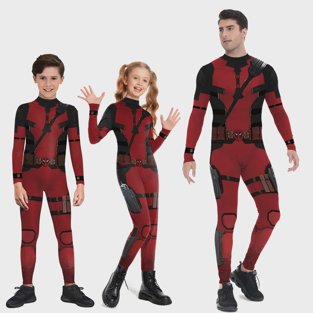 Deadpool & Wolverine Dual Cosplay Jumpsuit - Superhelden Outfit voor Kinderen & Volwassenen
