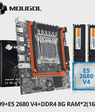 MOUGOL X99 Gaming Moederbord Kit met Intel Xeon E5 2680 V4 CPU en 16GB DDR4 RAM