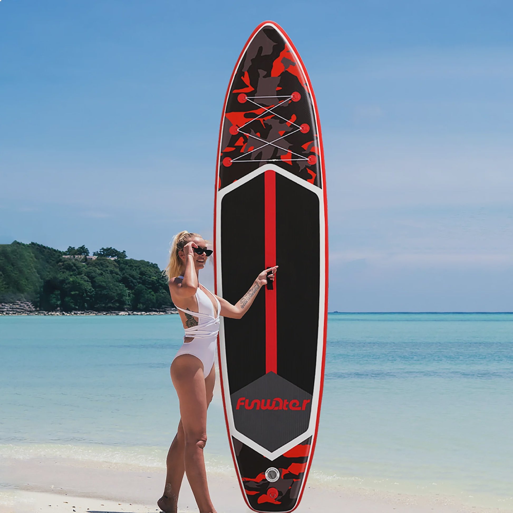Opblaasbaar SUP Board 350cm - Extra Breed & Stabiel - 205kg Max Belasting - Voor Oceaan & Water Surfen