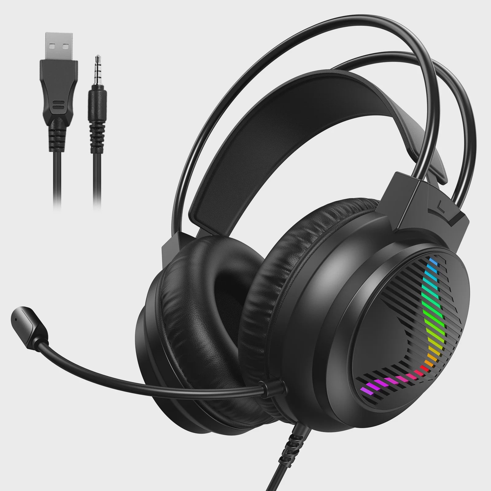 Acinaci J11 Gaming Headset met Microfoon, LED Verlichting & 3.5mm Jack voor PS4, PC, Xbox, Switch