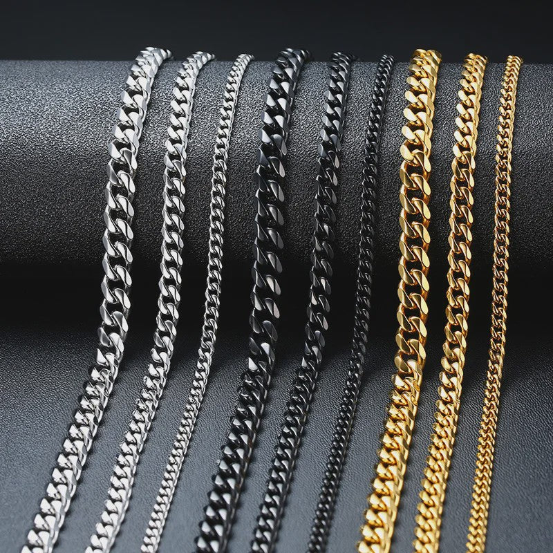 Vnox Gouden Kubaanse Ketting - Roestvrij Staal Unisex Halsketting
