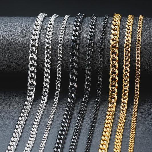 Vnox Gouden Kubaanse Ketting - Roestvrij Staal Unisex Halsketting