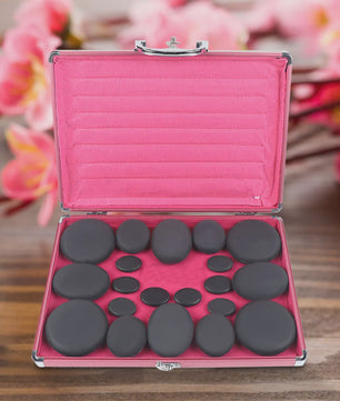 Set van 20 Basalt Hot Stones met Draagbare Verwarmingsbox - Complete Massage Starter Set
