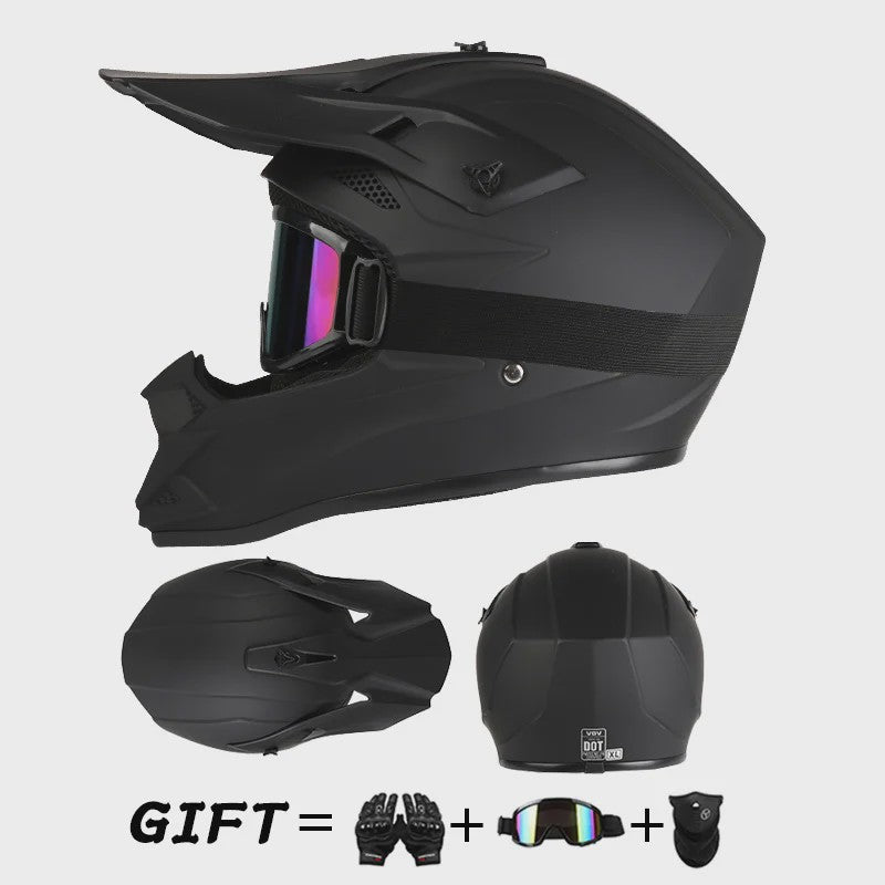 Off Road Motorcross Helm met Vizier & Goggles - Veilig & Comfortabel