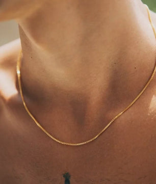 Eenvoudige Gouden RVS Box Chain Ketting - 1.2mm Dikte - Unisex Sieraden