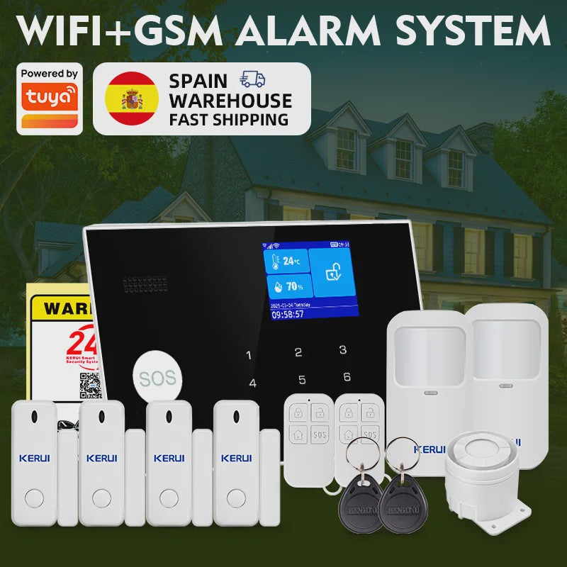 KERUI WIFI GSM Alarm Systeem met Tuya Smart App - Slimme Beveiliging voor Thuis