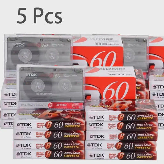 5x Cassettebandjes 60 Minuten - Blank Audio Tape voor Muziek & Spraak