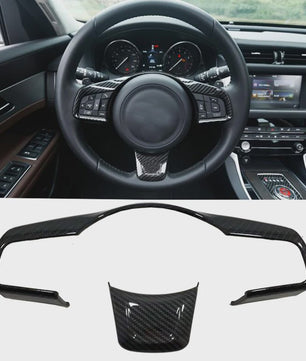 Carbon Look Stuurwiel Decoratie Trim voor Jaguar XE, XF, F-Pace (2016-2017)