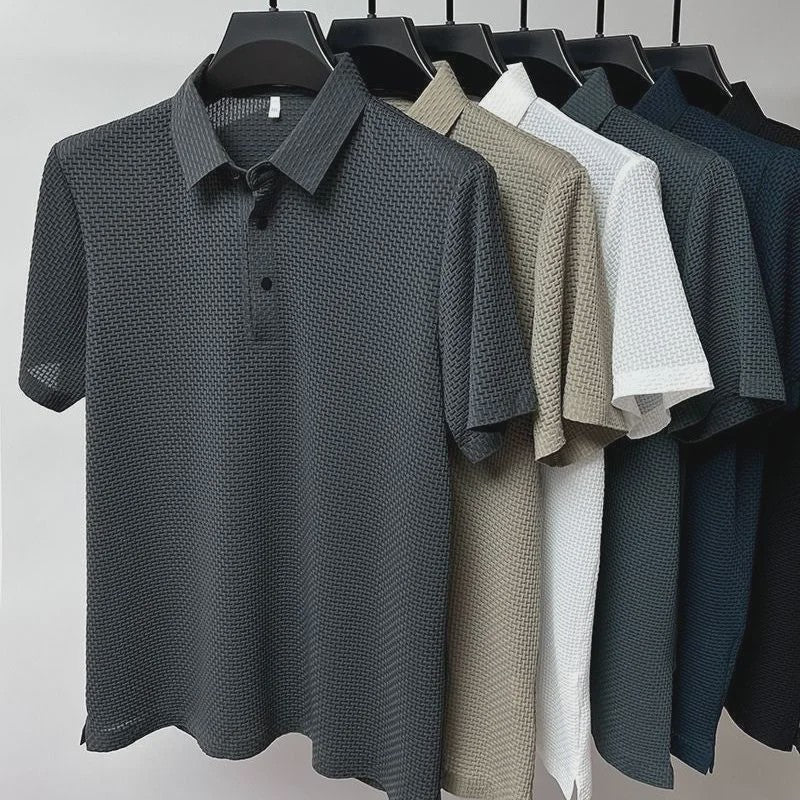 Heren Zomer Polo Shirt Korte Mouw Ademend Sneldrogend Mesh Zakelijk Casual