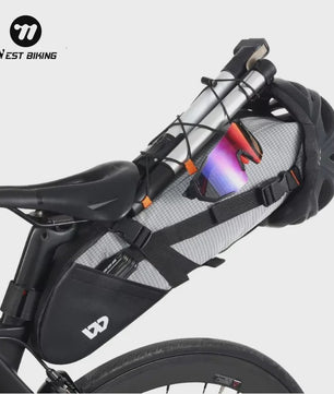 WEST BIKING Fietszadel Tas 10L - Waterdichte Onderzadel Opbergtas voor MTB & Racefiets