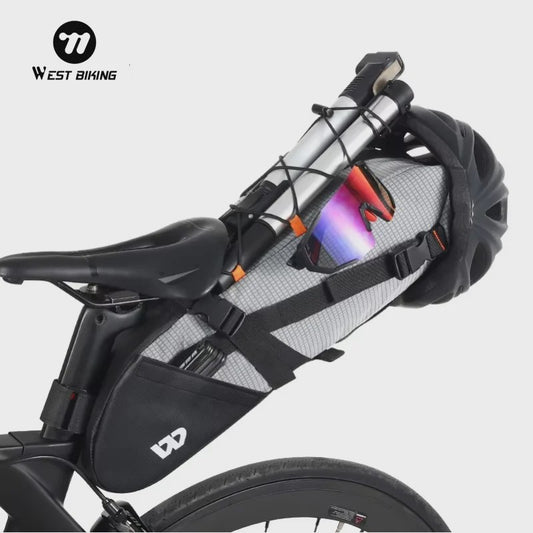 WEST BIKING Fietszadel Tas 10L - Waterdichte Onderzadel Opbergtas voor MTB & Racefiets