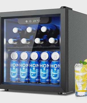 Compacte Drankenkoelkast 55 Blikjes | Glazen Deur & LED Verlichting