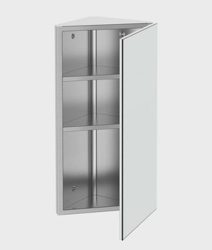Hoekspiegelkast Badkamer - RVS Wandkast met 2 Legplanken - 30x18.4x60 cm
