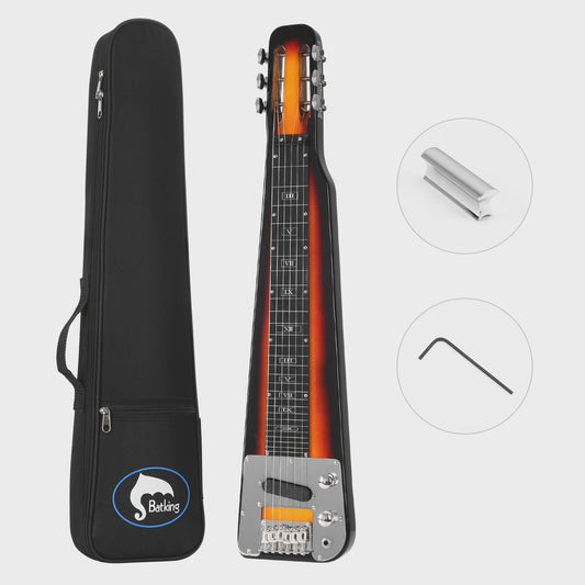 Elektrische Lap Steel Gitaar met Gigbag en Slide Bar - Sunburst