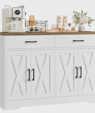 Zwarte Sideboard Kast met 2 Lades en 4 Deuren - 120cm Breed