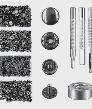 Roestvrij Staal Drukknopen Set 12.5mm Gunmetal Zwart - Kleding & Tassen