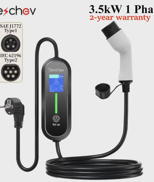 Draagbare EV Oplader Wallbox 16A Type 1 & Type 2 Kabel met Schuko Plug - 2 Jaar Garantie