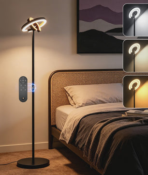 Moderne LED Vloerlamp met Touch & Afstandsbediening - Instelbare Kleur & Helderheid - Ideaal voor Lezen & Werk