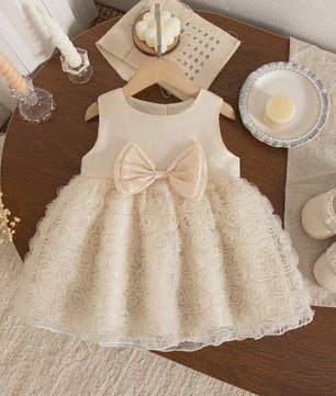 Schattige Baby Meisjes Jurk Zomer - Prinsessenjurk met Strik en Bloemenprint