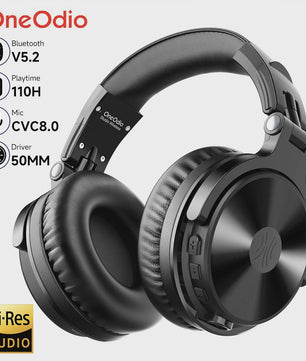 Oneodio Pro-C Draadloze Over-Ear Koptelefoon met Microfoon - 110 Uur Batterij, Hi-Res Audio & Bluetooth 5.2