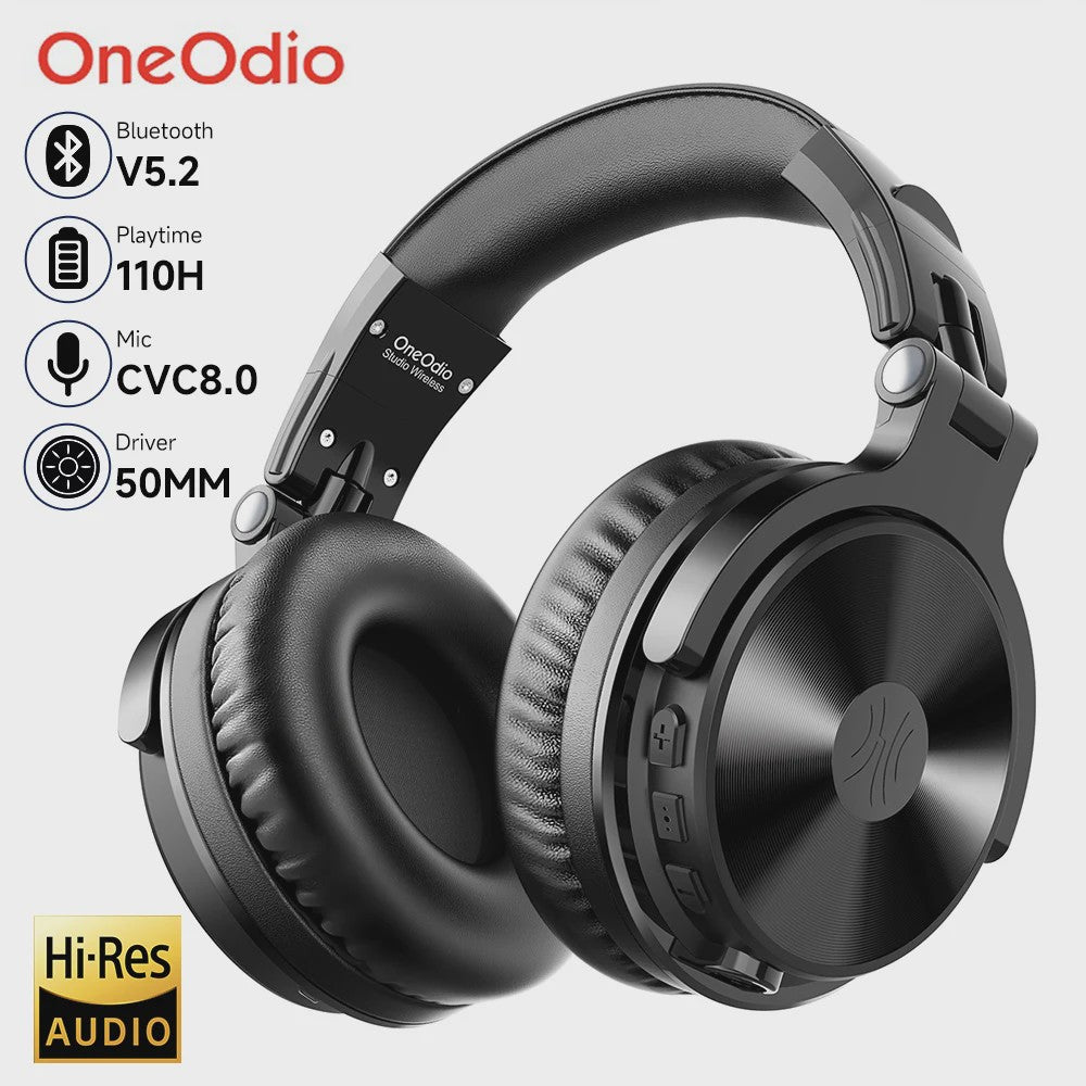 Oneodio Pro-C Draadloze Over-Ear Koptelefoon met Microfoon - 110 Uur Batterij, Hi-Res Audio & Bluetooth 5.2