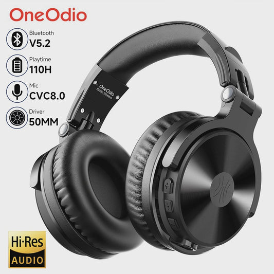 Oneodio Pro-C Draadloze Over-Ear Koptelefoon met Microfoon - 110 Uur Batterij, Hi-Res Audio & Bluetooth 5.2