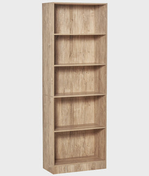 HOMCOM Boekenkast 5 Niveaus - Natuurlijk Hout Design - 63x29,2 cm