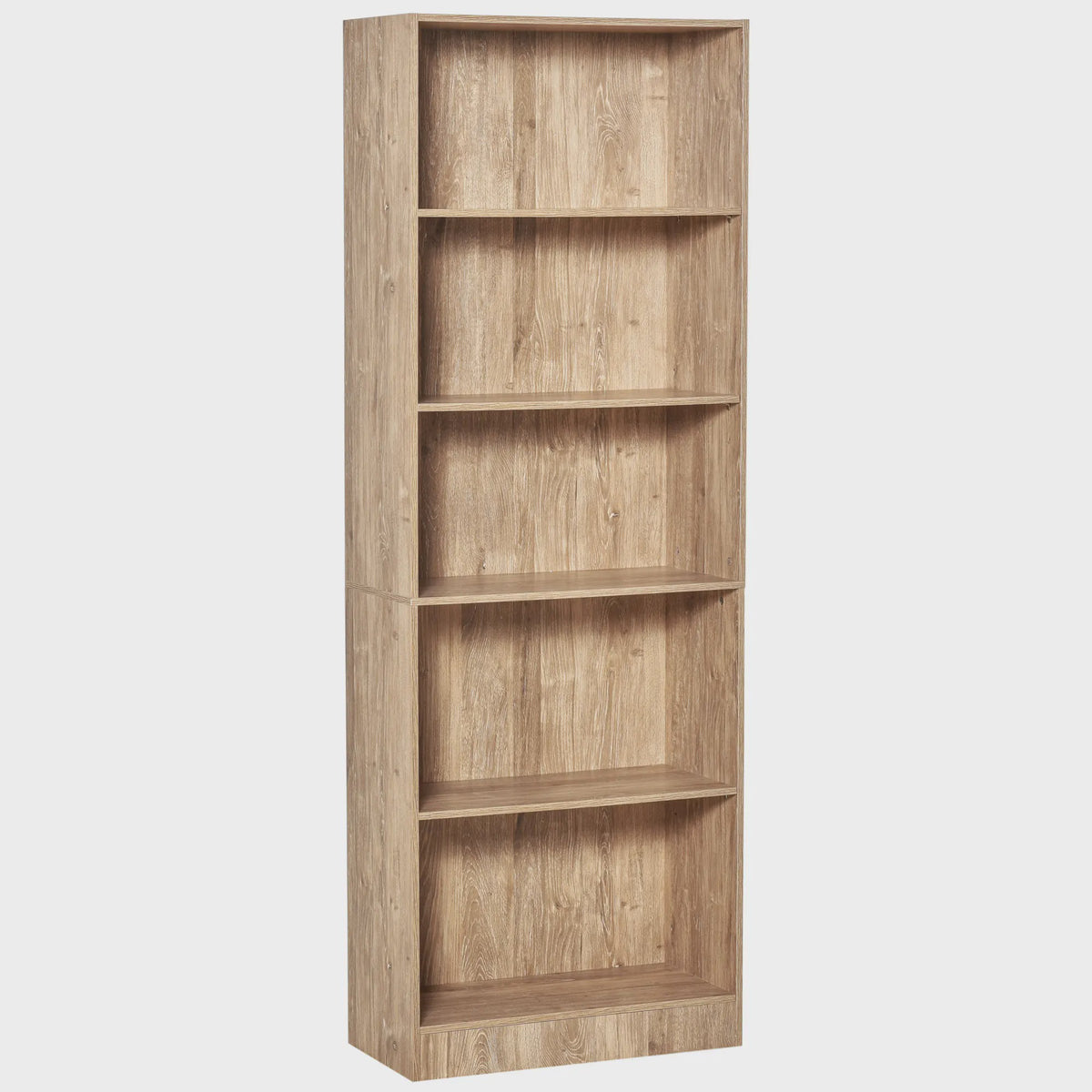 HOMCOM Boekenkast 5 Niveaus - Natuurlijk Hout Design - 63x29,2 cm
