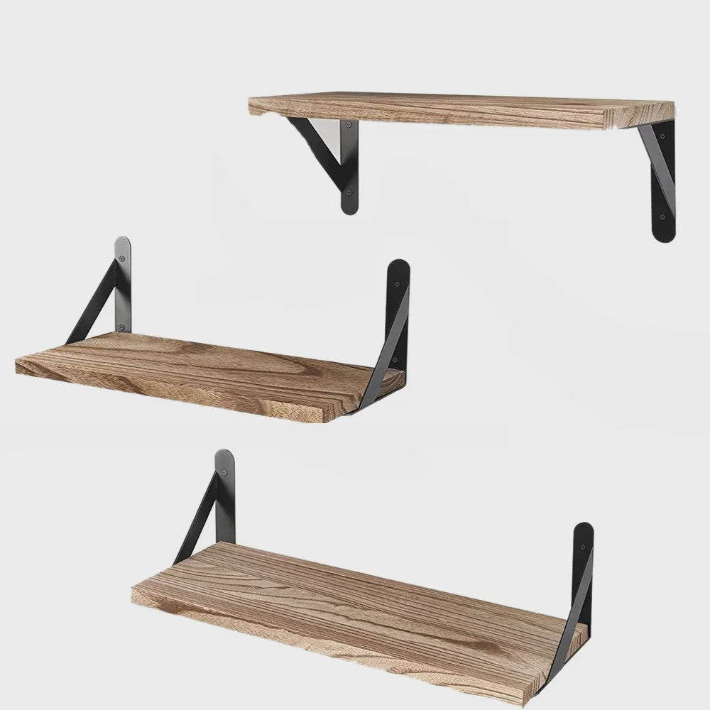 Houten Drijvende Wandplanken Set - Stijlvolle Opbergoplossingen voor Woonkamer, Keuken & Badkamer
