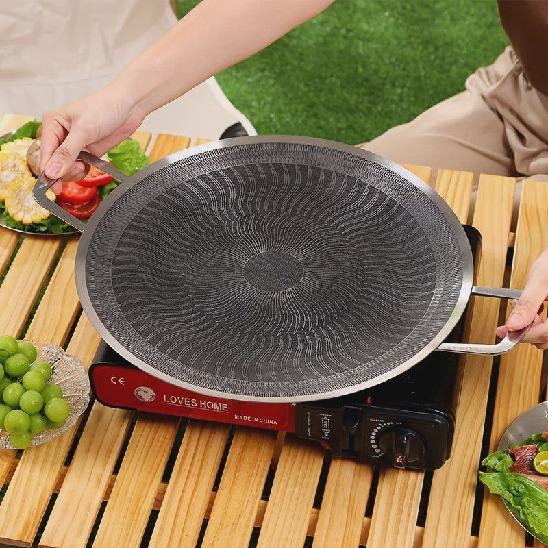 RVS BBQ Grillpan - Geschikt voor Camping, Thuis & Inductie/Gas Kookplaten