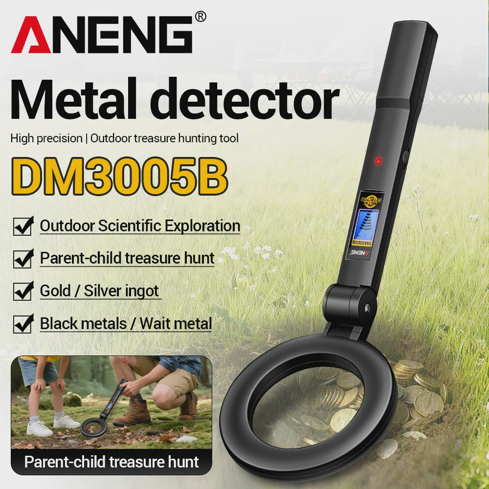 ANENG DM3005B Metaaldetector - Pro Schatzoeker met Pinpoint & Discriminatie