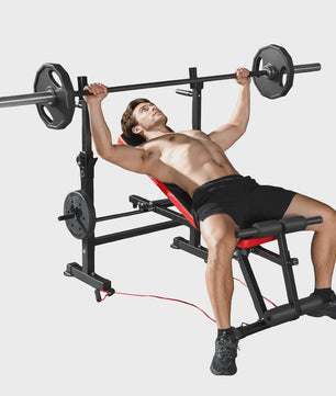 SPORTNOW Multifunctionele Bodybuilding Bank met Verstelbare Rugleuning en Beensteun