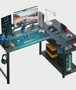 Gaming bureau L-vorm met plank - 100cm - Bureau voor PC, Computer & Thuiswerken