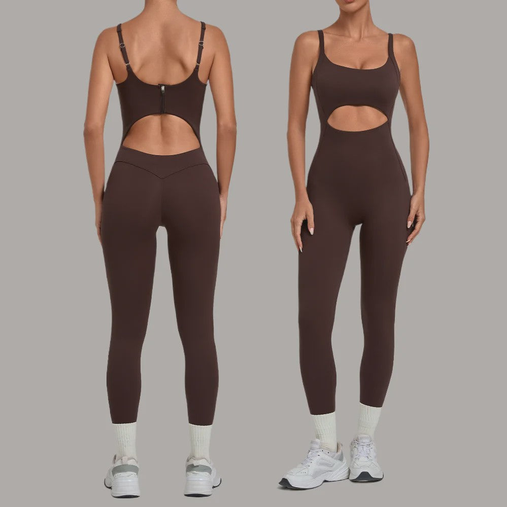 Dames Sport Jumpsuit met Cut-out en Backless Design - Perfect voor Yoga, Fitness & Running