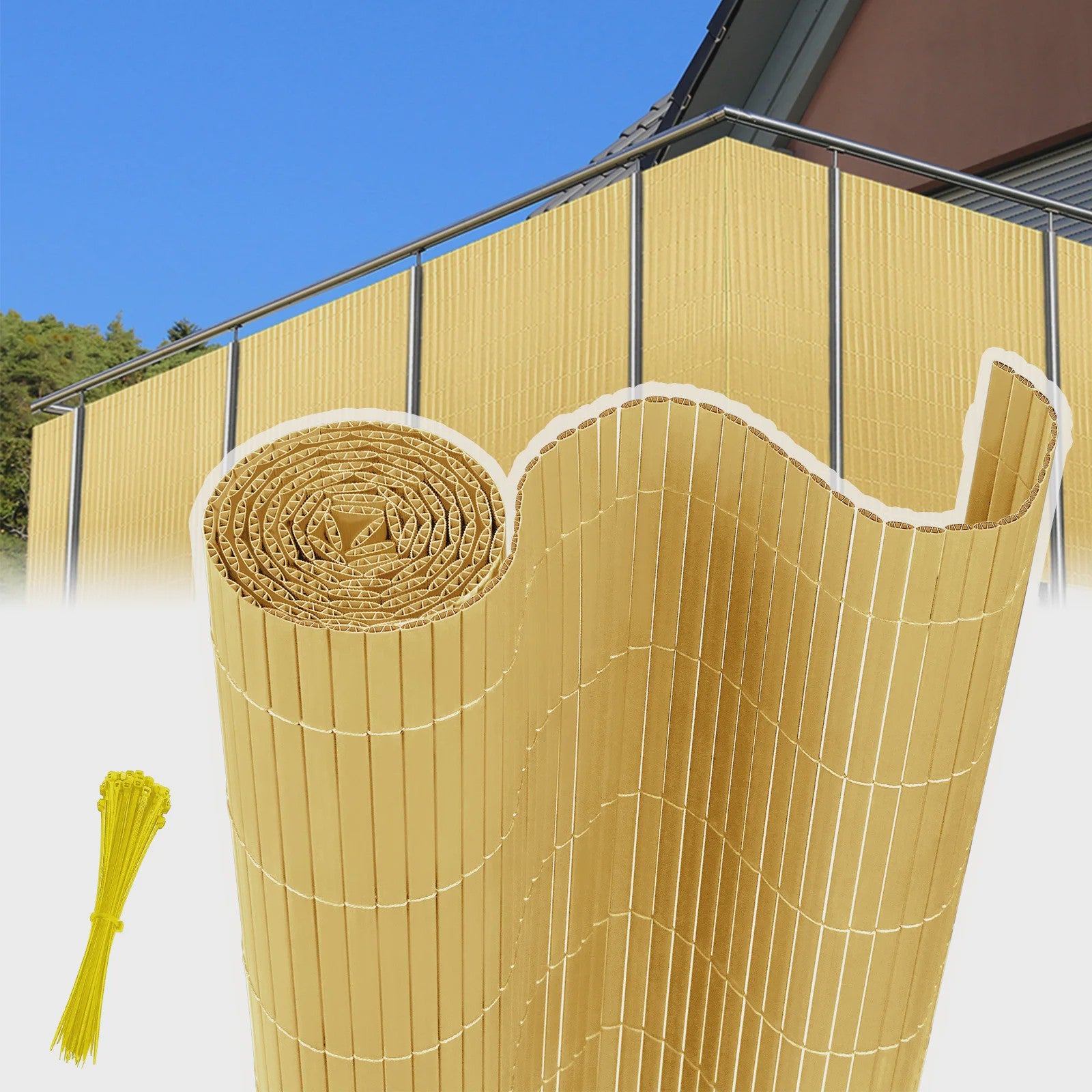 PVC Balkon- en Tuinscherm 80-200cm Hoog, 300-500cm Lang - UV-beschermend & Ondoorzichtig