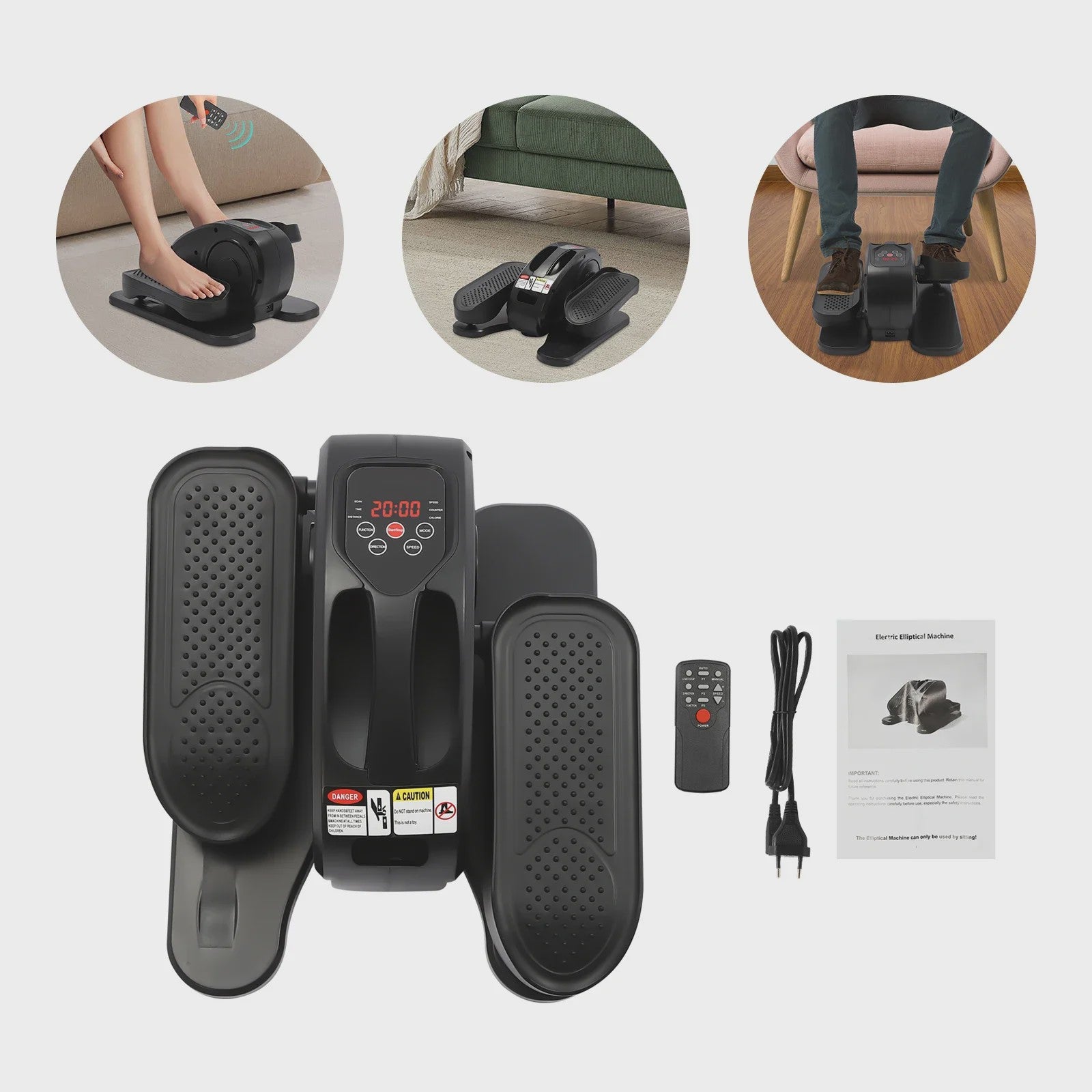 Elektrische Mini Stepper met Afstandsbediening - Compact Fitnessapparaat voor Onder het Bureau