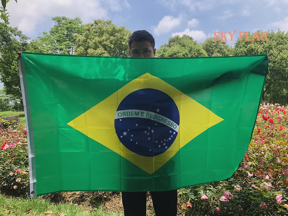 Braziliaanse Vlag 60x90cm & 90x150cm - Polyester Digitale Print