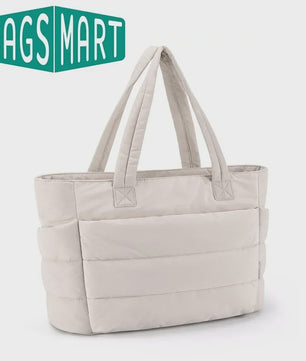 BAGSMART Grote Puffer Tote Bag - Stijlvolle en Ruime Handtas voor Werk, Studie en Shoppen