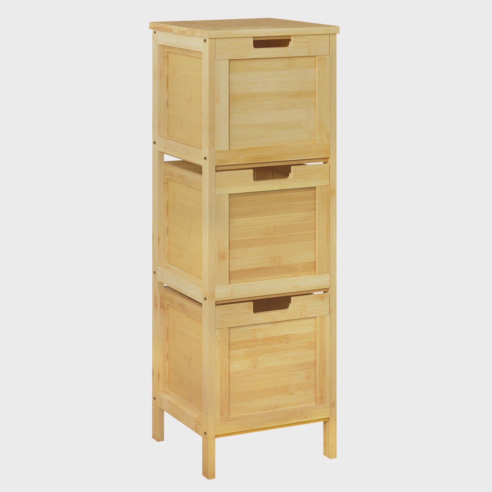 Bamboe badkamerkast met 3 lades - 30x90x30cm - Staand opbergmeubel
