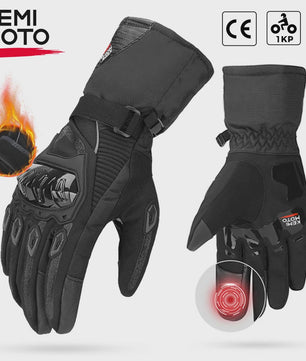 KEMiMOTO Winter Motorhandschoenen Zwart - Waterdicht, Winddicht & Touchscreen